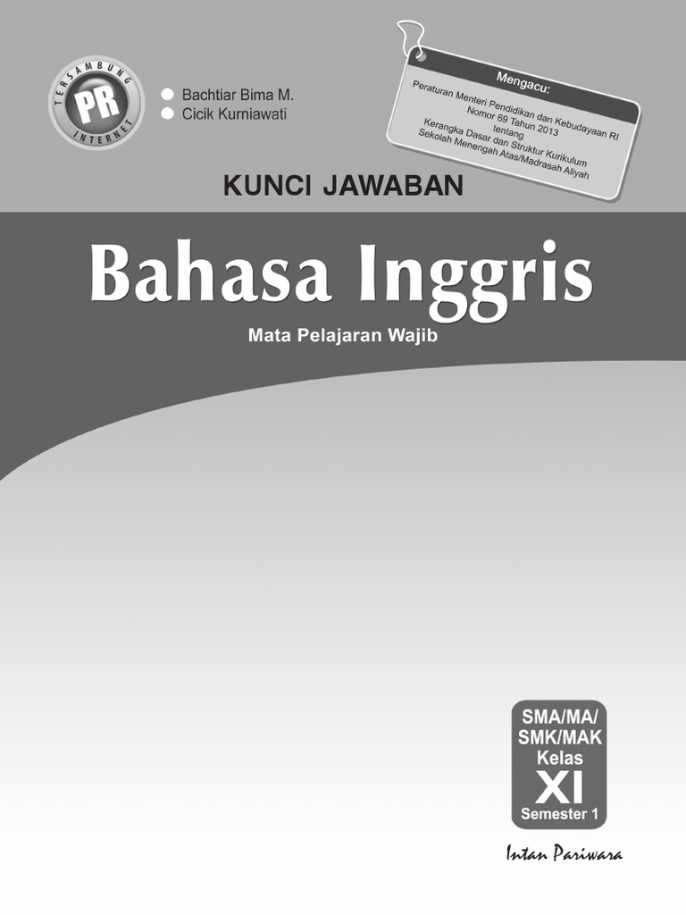 Kunci Jawaban PR Bahasa Inggris 11A Revisi BP