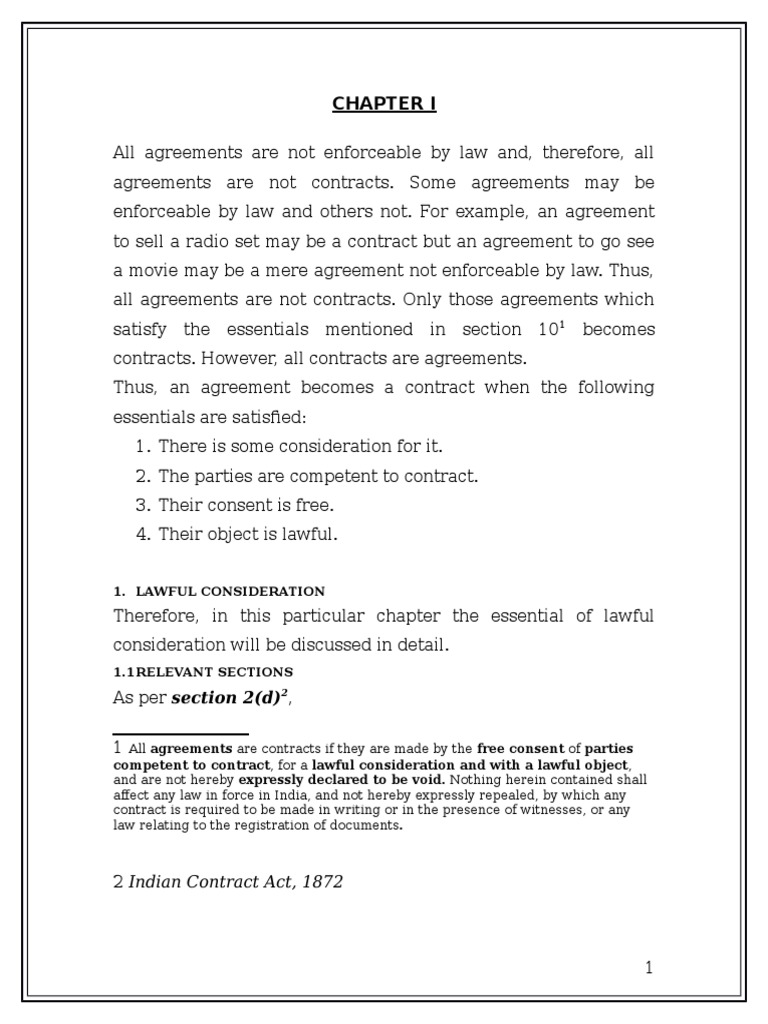 Essentials of Lawful Consideration | PDF | Legal Concepts | Civil Law ...