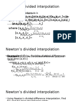 Newton's Divided Interpolation