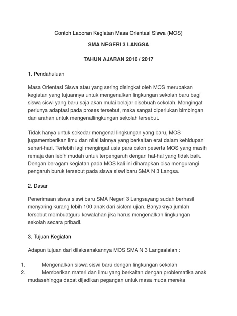 Contoh Laporan Kegiatan Pramuka