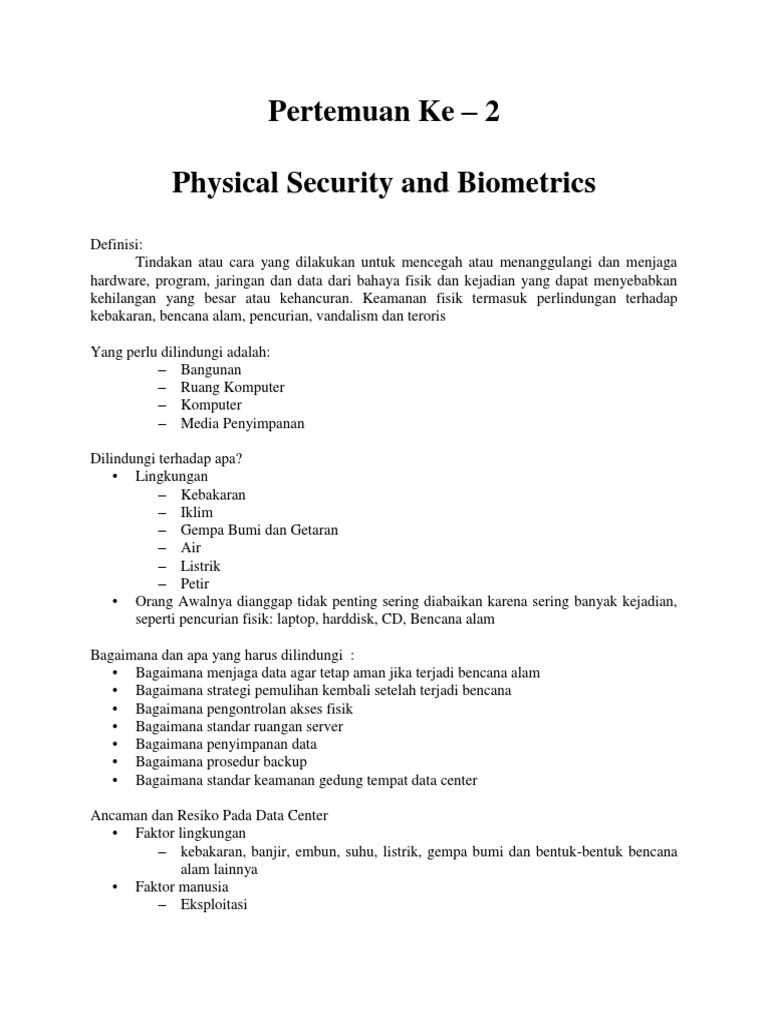 Ke 2 Physical Security Biometrics