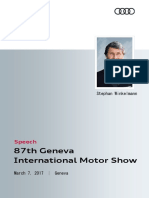 Speech Audi Sport GmbH Geneva International Motor Show 2017