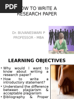 How to Write a Research Paper