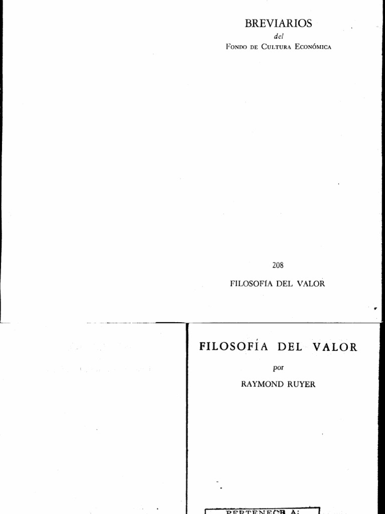FILOSOFÌA DEL VALOR - Raymond Ruyer - (1969) PDF | PDF | Arte | Clásicos