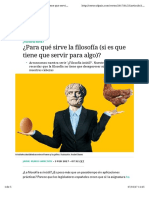 Para Qué Sirve La Filosofía