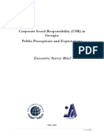Corporate Social Responsibility (CSR) in Georgia: Public Perceptions and Expectations Executive Survey Brief