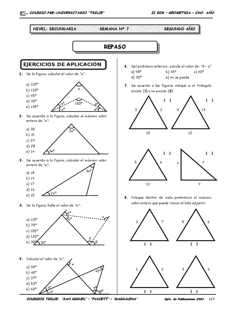 Ejercicios de Geometría para Secundaria | PDF | Geometría | Espacio