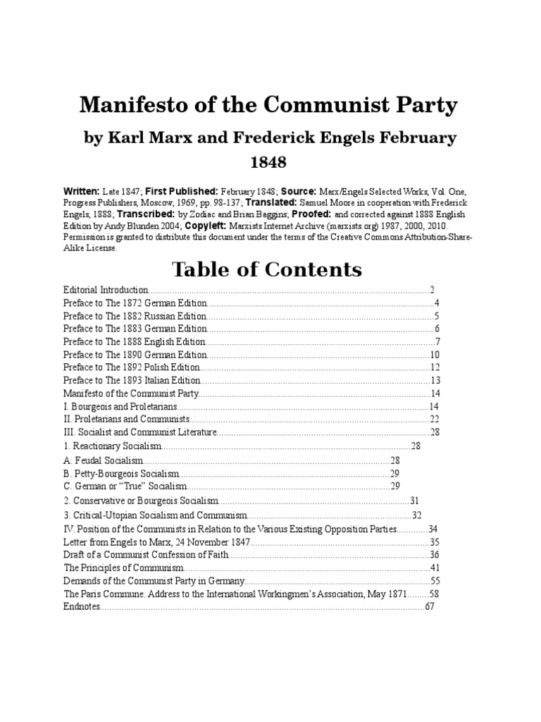 Communist manifesto sparknotes picture