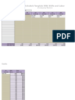 Work Schedule Template With Shifts and Labor Costs