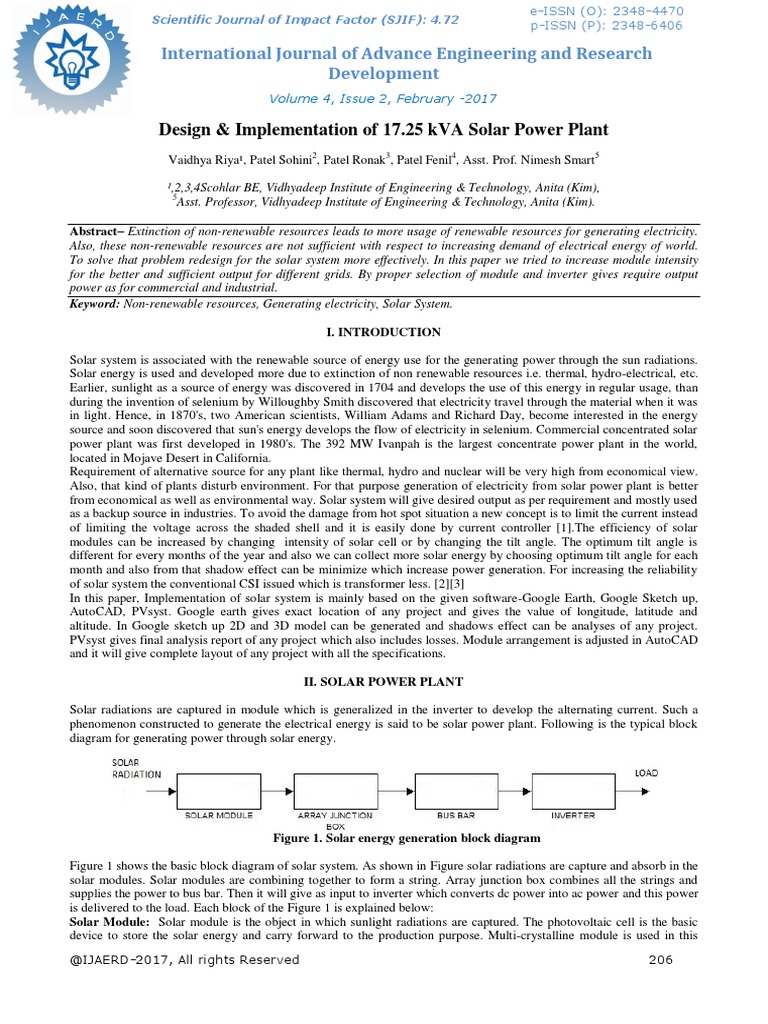 17.25 kVA Solar Power Plant Design | PDF | Power Inverter | Photovoltaics