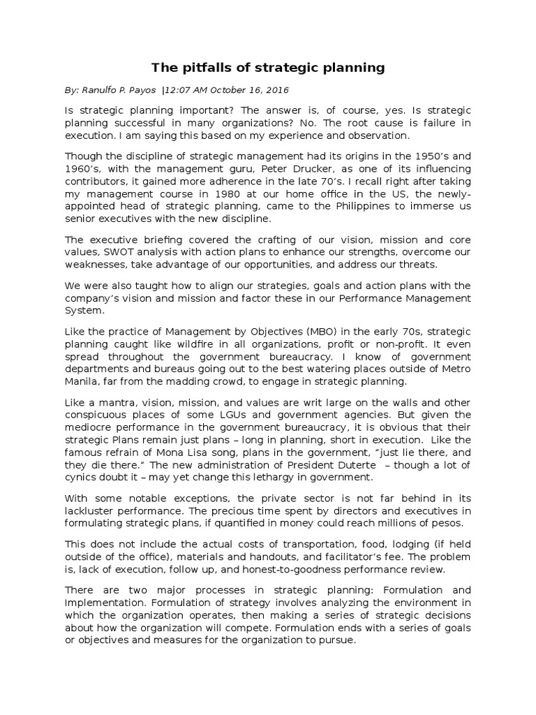 Synthesis Strategic Management PDF Strategic Management Strategic