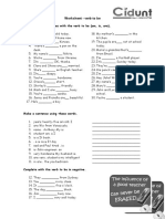 Worksheet Verb to Be