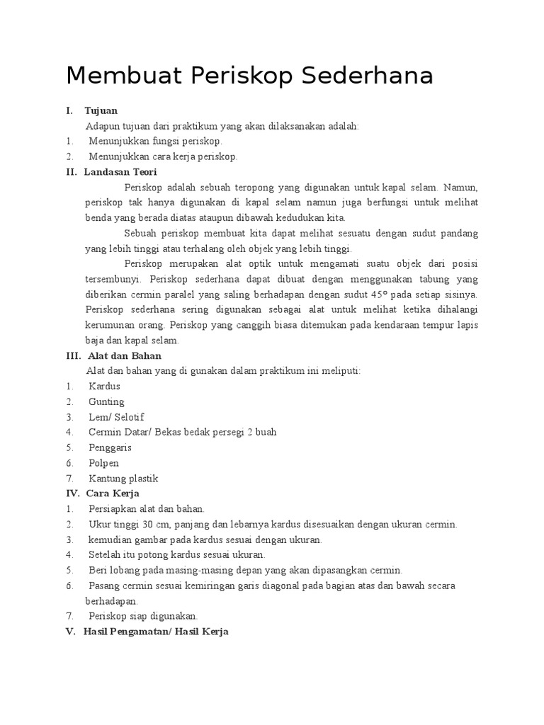 Cara Membuat Periskop