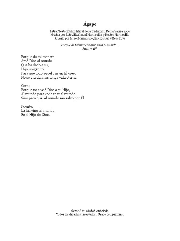 Agape Letra | PDF