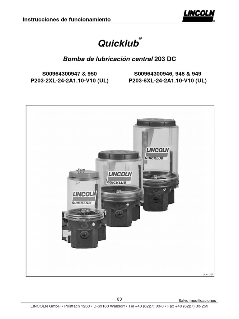 Quick Lube Lincoln PDF Lubricante Bomba