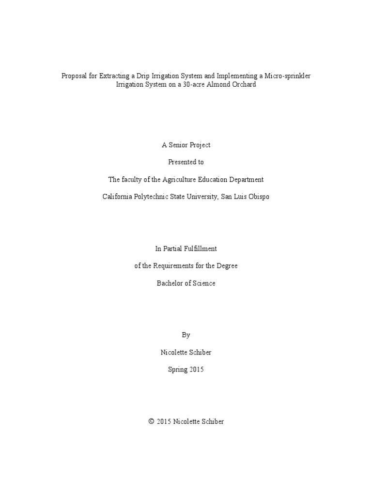 Proposal for Extracting a Drip Irrigation System and Implementing