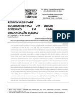 Responsabilidade Socioambiental: Um Olhar Sistêmico em Uma Organização Estatal