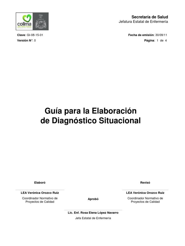 Guía para Elaboración de Diagnostico Situacional | PDF | Enfermería ...