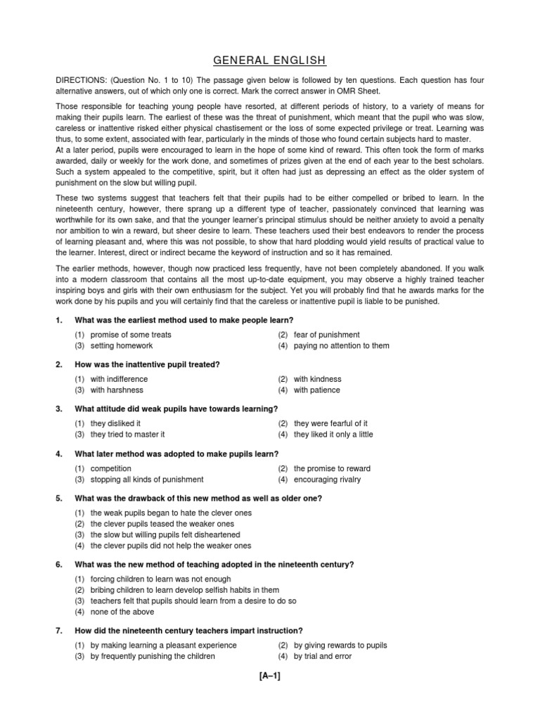 04 - General - English - Paper - II - Sample - Paper DMRC PDF | PDF ...