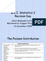 M.E.I. Statistics 2 Revision Day: West Midlands Further Mathematics Support Programme 16 December 2009