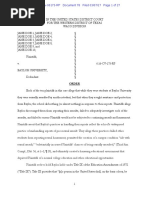 Jane Doe vs. Baylor University - Court Order