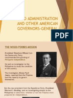 Wood Administration, Impact of The American Occupation