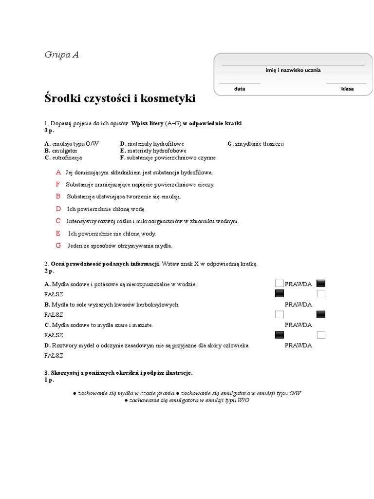 KOSMETYKI CHEMIA ŚRODKI CZYSTOŚCI