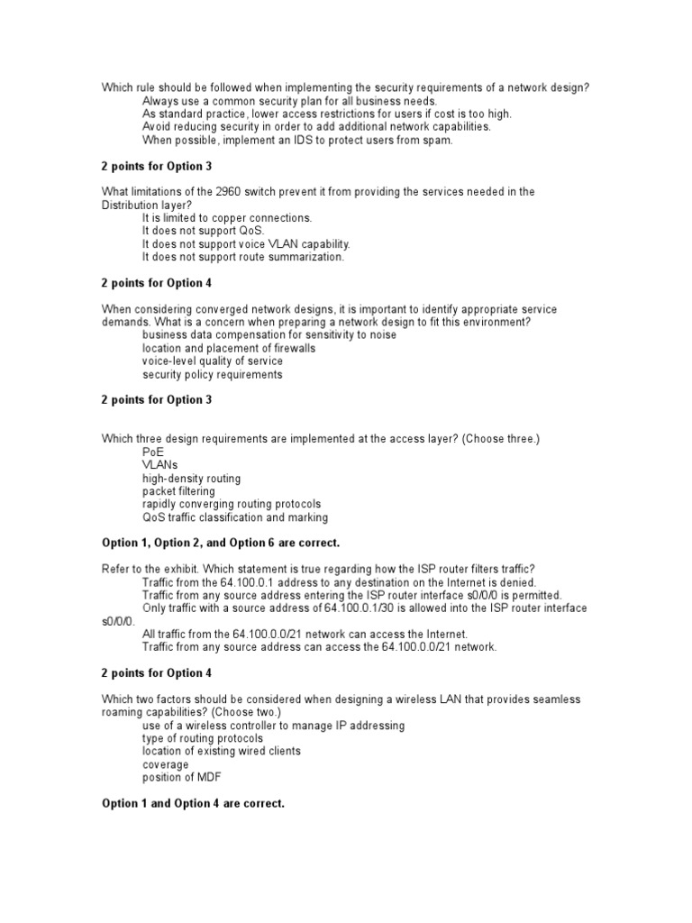 Ccna4 Discovery Exam5 | PDF | Network Switch | Router (Computing)