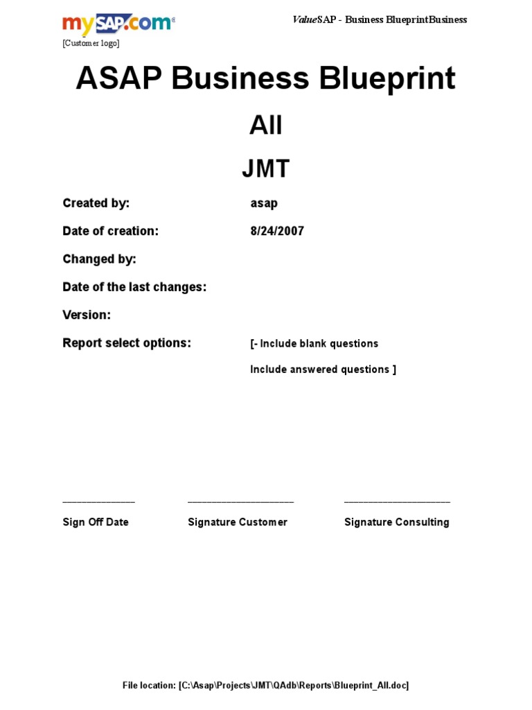 ValueSAP Business Blueprint Overview | PDF | Scheduling (Production ...