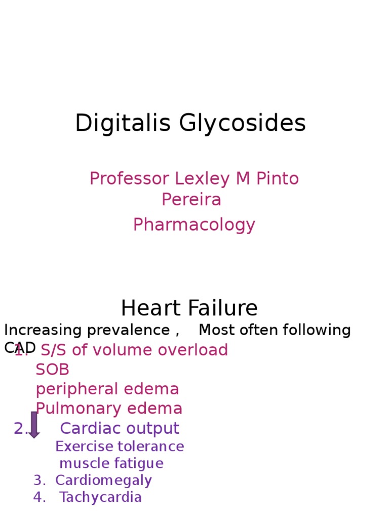 Digitalis Glycosides PDF Heart Failure Heart