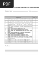 Performance Criteria Checklist For Tri