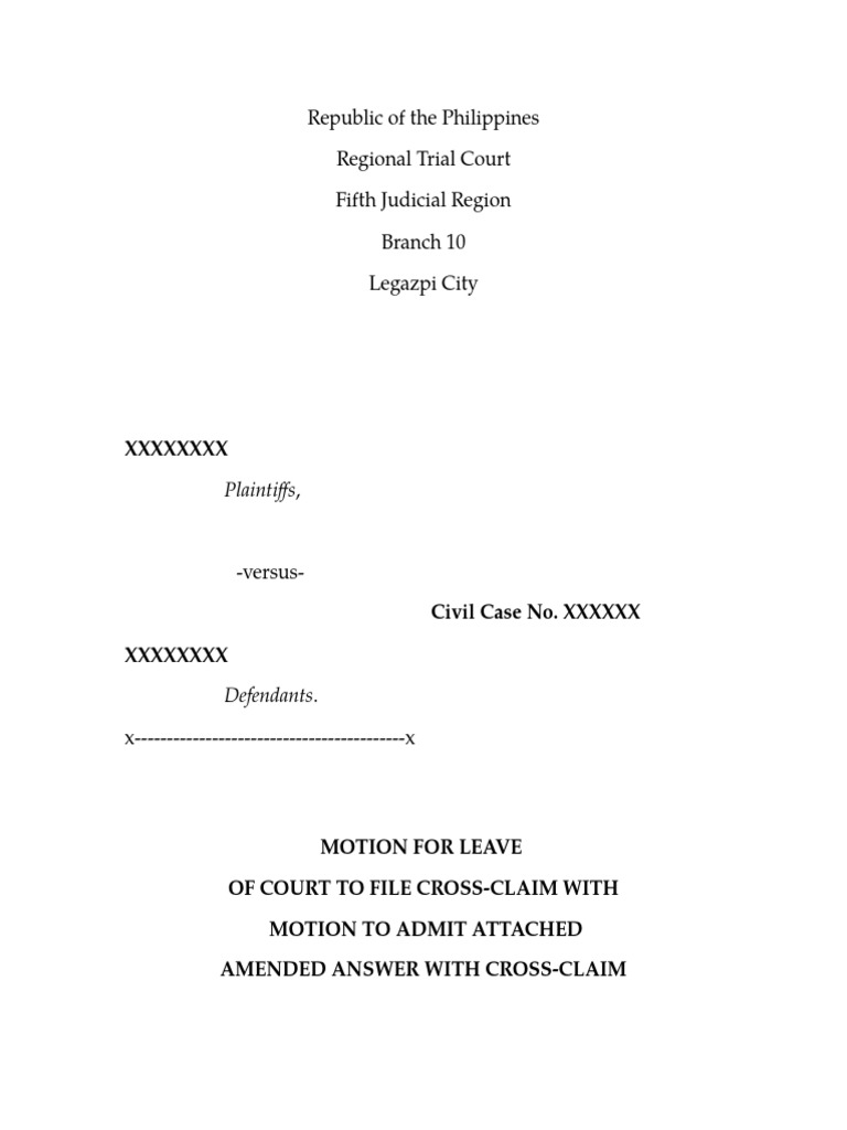 Cross Claim | PDF | Lawsuit | Common Law