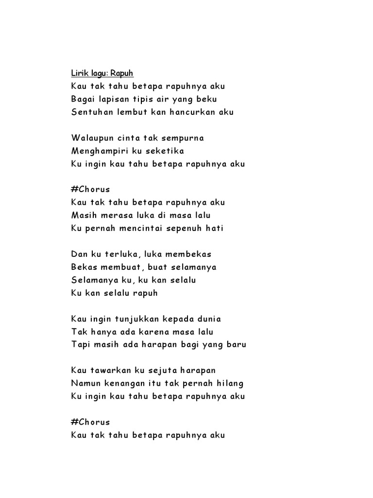 Lirik Lagu Rini Wulandari Rapuh Pdf