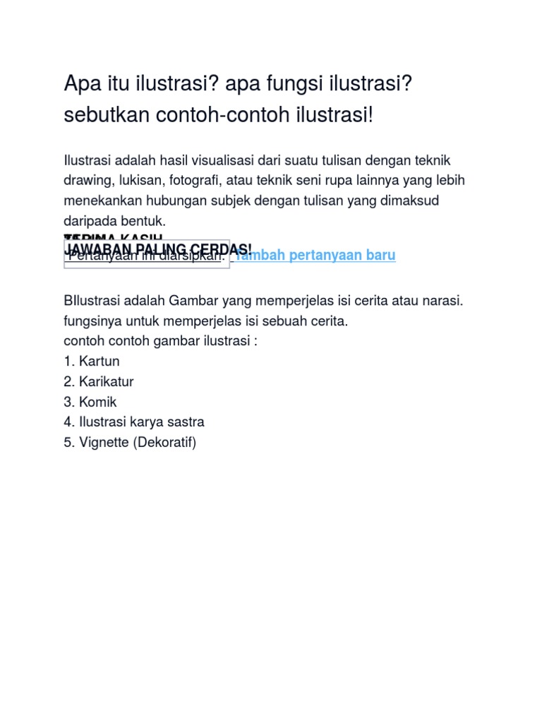 Fungsi Gambar Ilustrasi Adalah Untuk - Gambar Ilustrasi