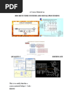 A Course Material On DSP