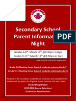 Secondary Parent Info Night Poster