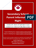 secondary parent info night poster