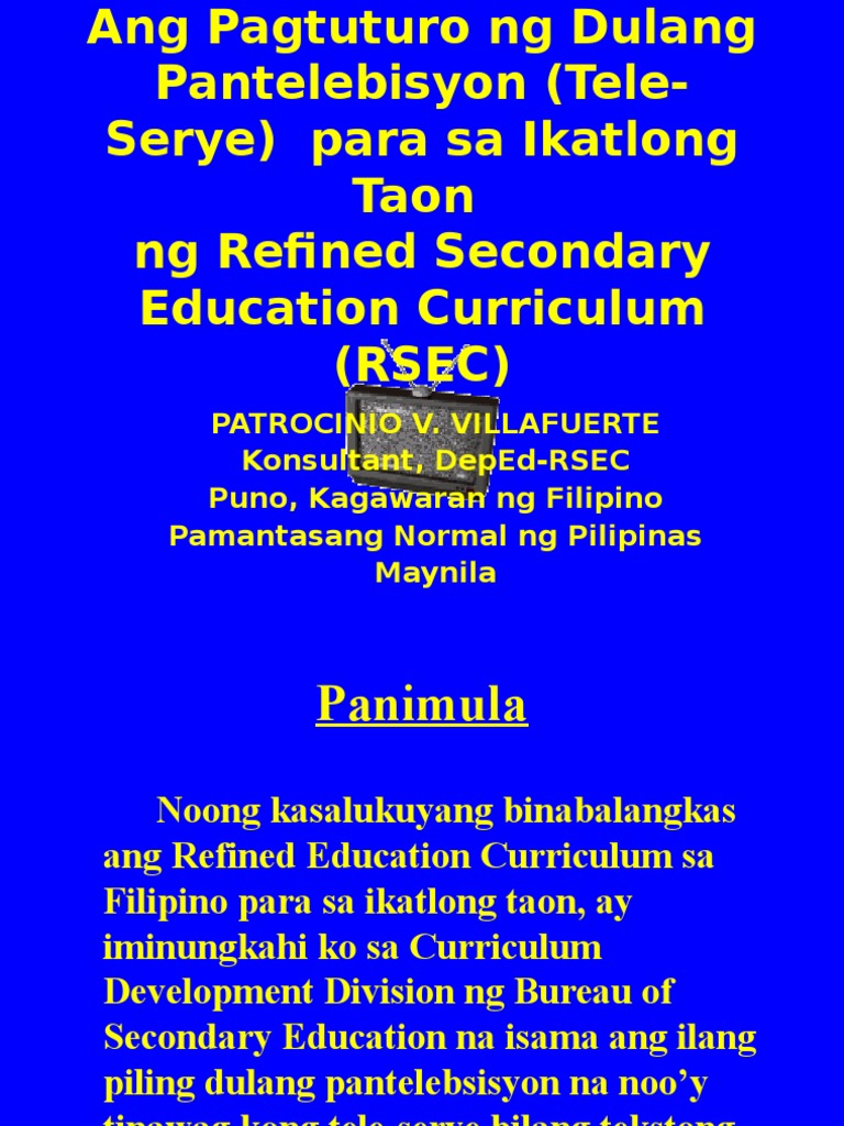 Mga Elemento Ng Dulang Pantelebisyon At Pampelikula