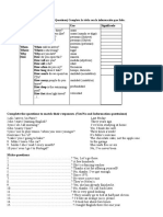 Making Questions Exercises - Mixed Types