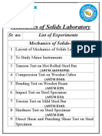 List of Experiments MOS