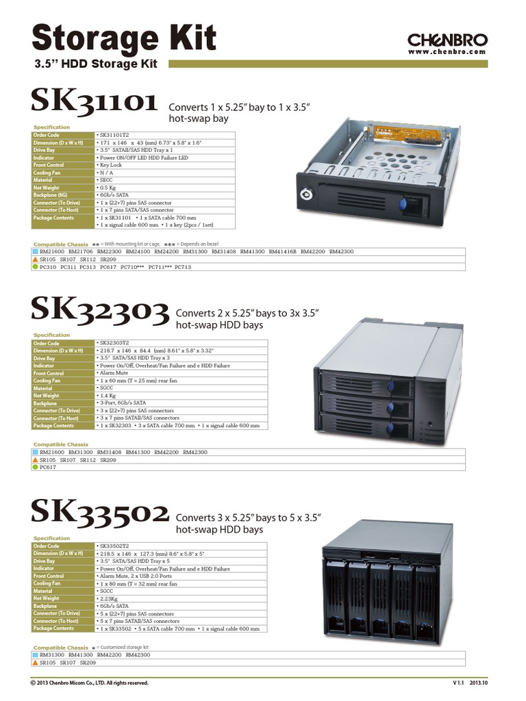 Datasheet - 3.5'' HDD Storage Kit - V1.1 | PDF | Hard Disk Drive ...