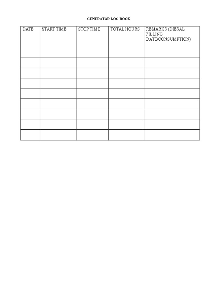 FormatGenerator Log Book QM 6.3 F07