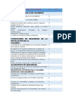 Lista de Chequeo para Una Caldera