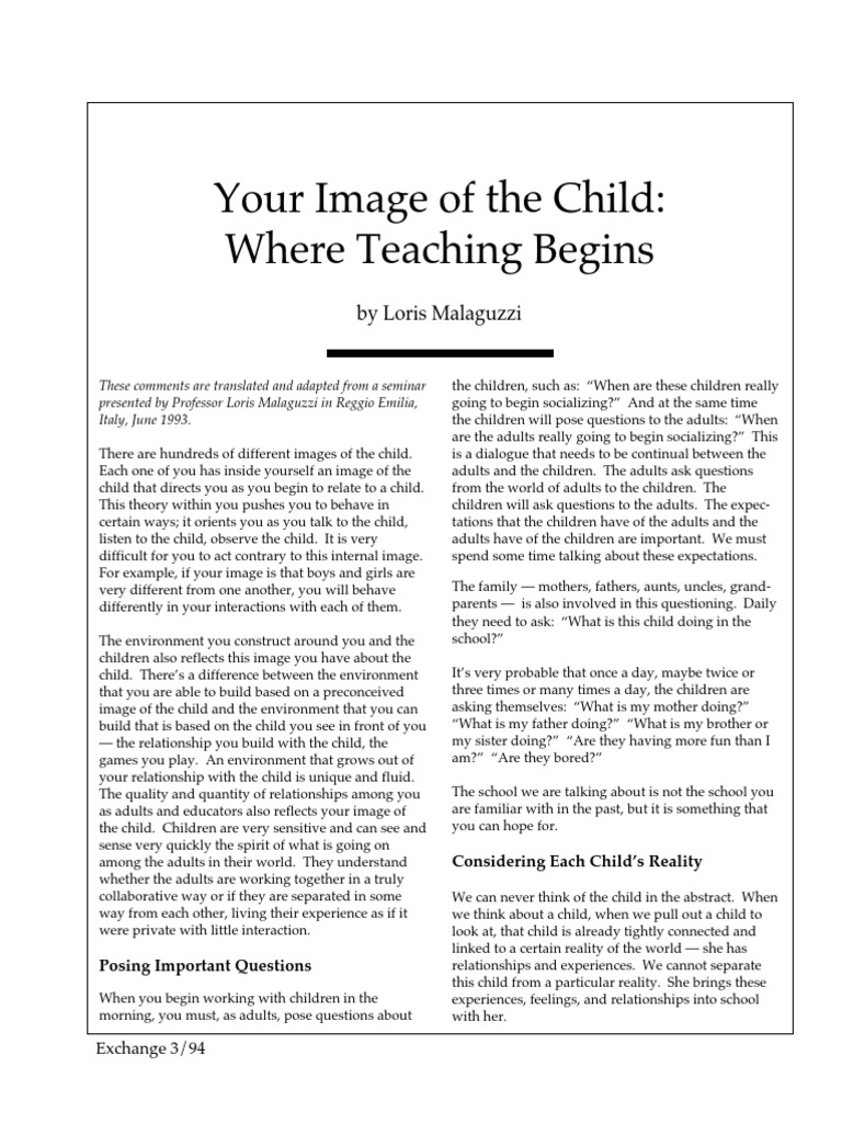 All About Your Image Of The Child