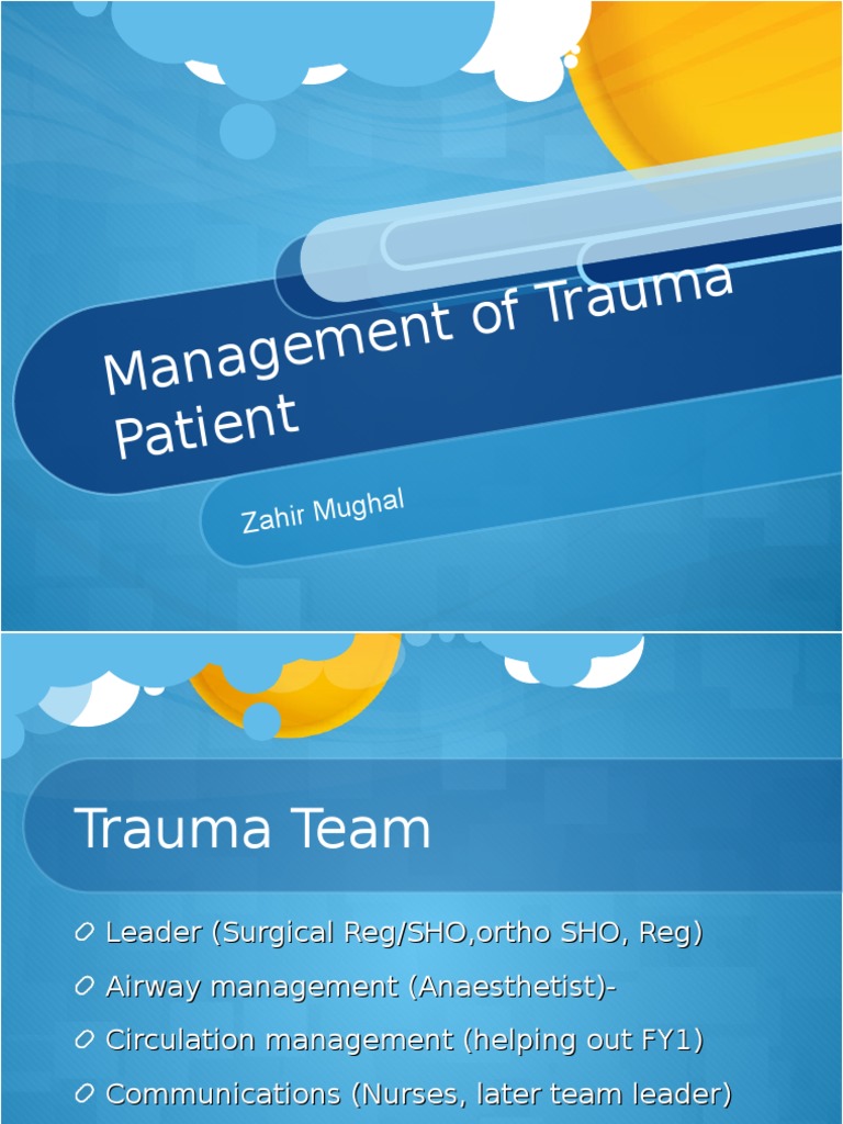 Trauma Management Protocols and Guidelines | PDF | Thorax | Major Trauma