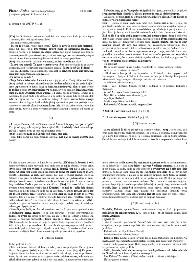 Platon, Fedon (HRV) PDF | PDF