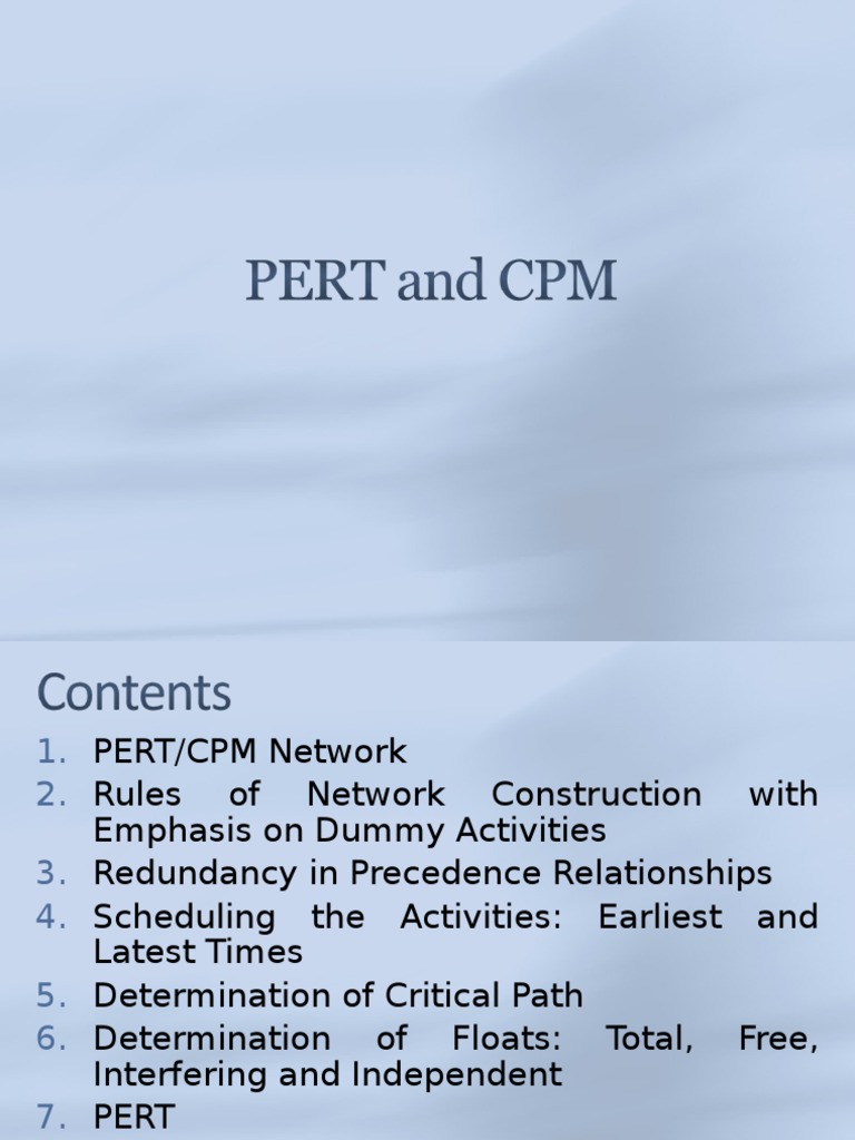 PERT/CPM Project Management Guide | PDF | Variance | Teaching Mathematics