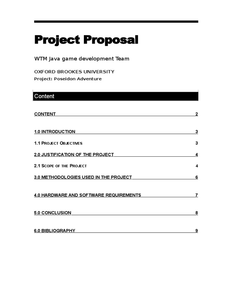 Poseidon Adventure Game Proposal | PDF | Component Based Software ...