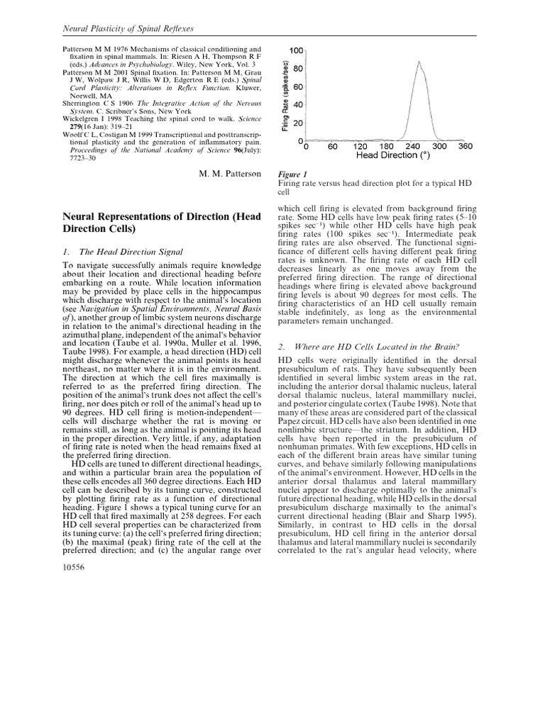 Neural Representations of Direction-Head Direction Cells | PDF