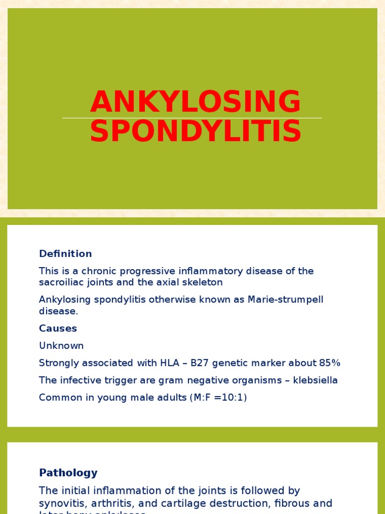 Ankylosing Spondylitis Overview and Management | PDF | Gout | Diseases ...